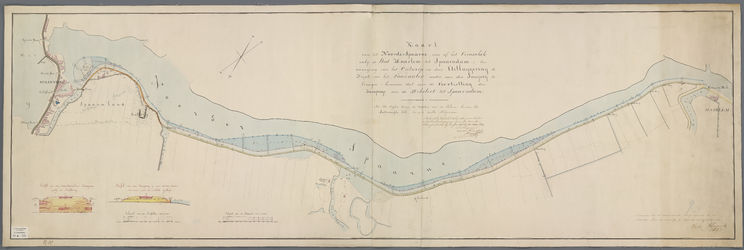 A-0528 Kaart van het Noorderspaarne, van af het Vrouwehek nabij de stad Haarlem tot Spaarndam, ter aanwi..., 1841